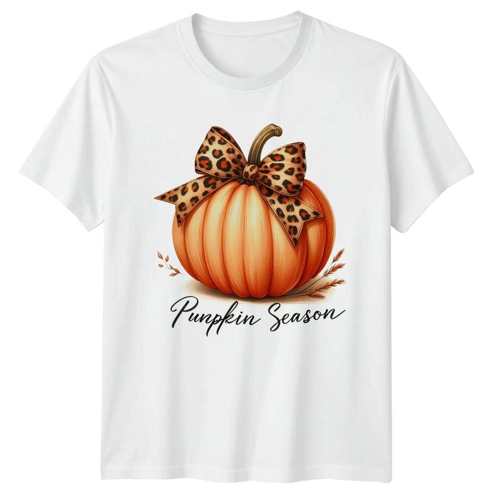 Pumpkin Season Unisexs TShirt Leopard Print Autumn Seasonal Gift For Her S