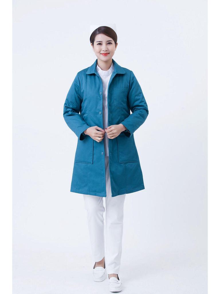 Women's Long Cotton-Padded Emergency Vest for Medical Staff