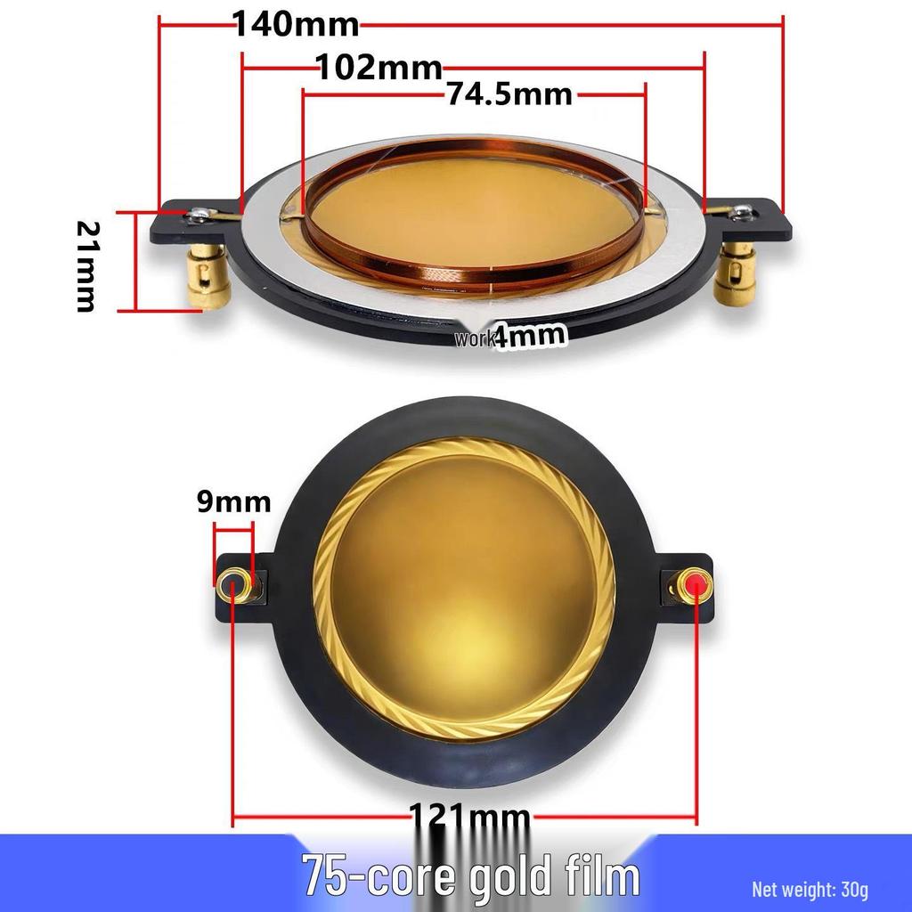 Tweeter Terminal Ouro-Titânio: Bobina de Voz de 75 Núcleos, 74,5 mm, Espaçamento de 121 mm