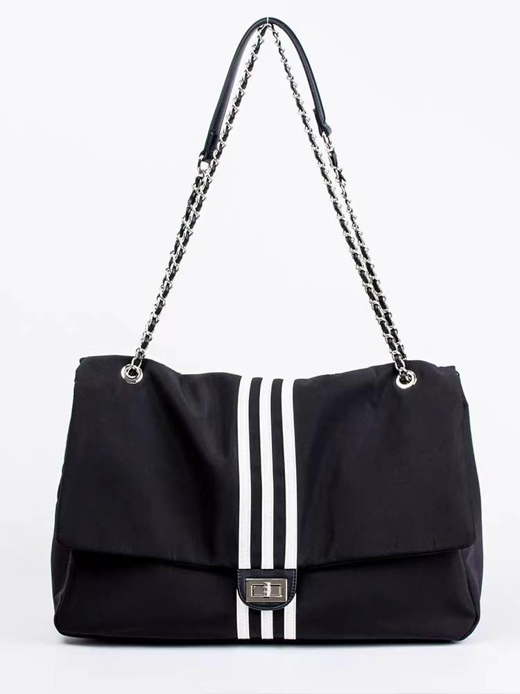 2024 New Style Women s Casual Canvas Bag Chain Tote Bag With Large Capacity Crossbody Bag