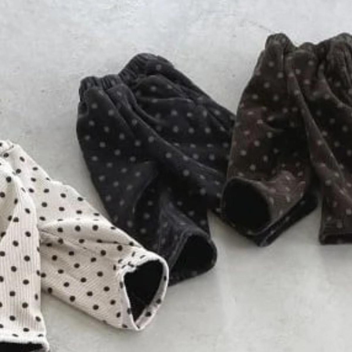 

Corduroy Fleece-Lined Polka Dot Winter Pants for Babies and Toddlers 80 cm