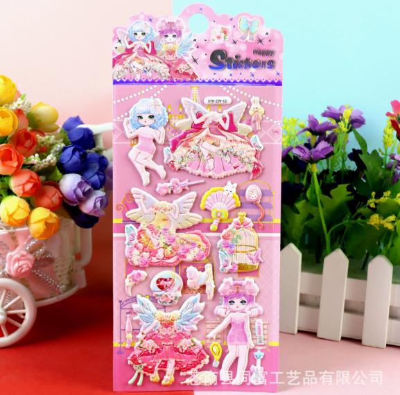 

1Pcs Stickers Lovely Cartoon Girls 3D Kawaii Sticker Book Laptop Dress Up Stickers Kids Toys Pegatinas For Children Girl Gifts (As shown-19064)-