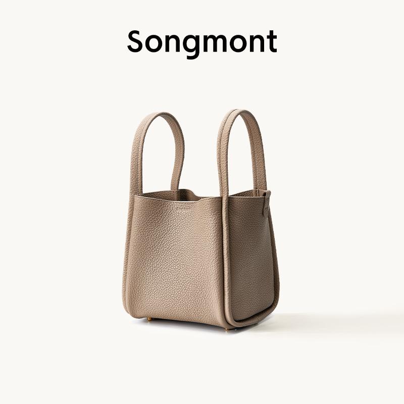 

Medium vegetable basket series female designer first-layer cowhide large-capacity commuting bucket bag