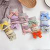 Floral Fabric Bow Hair Clip Set Girls Hair Clips Set Cute and Lovely Plain Color Hair Grips Set
