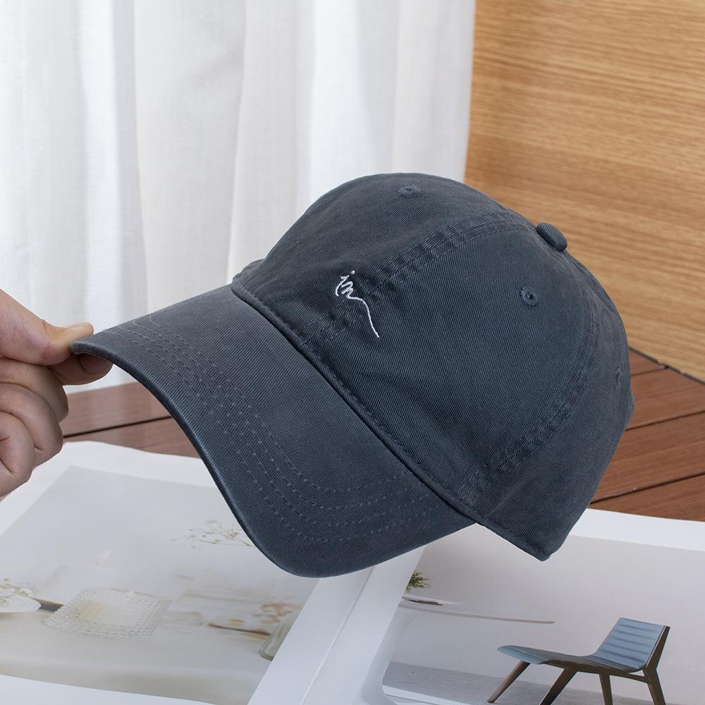 New Product Simple Letter Embroidery Baseball Cap Men's and Women's Pure Cotton Breathable and Versatile Face Small Sunshade Cap