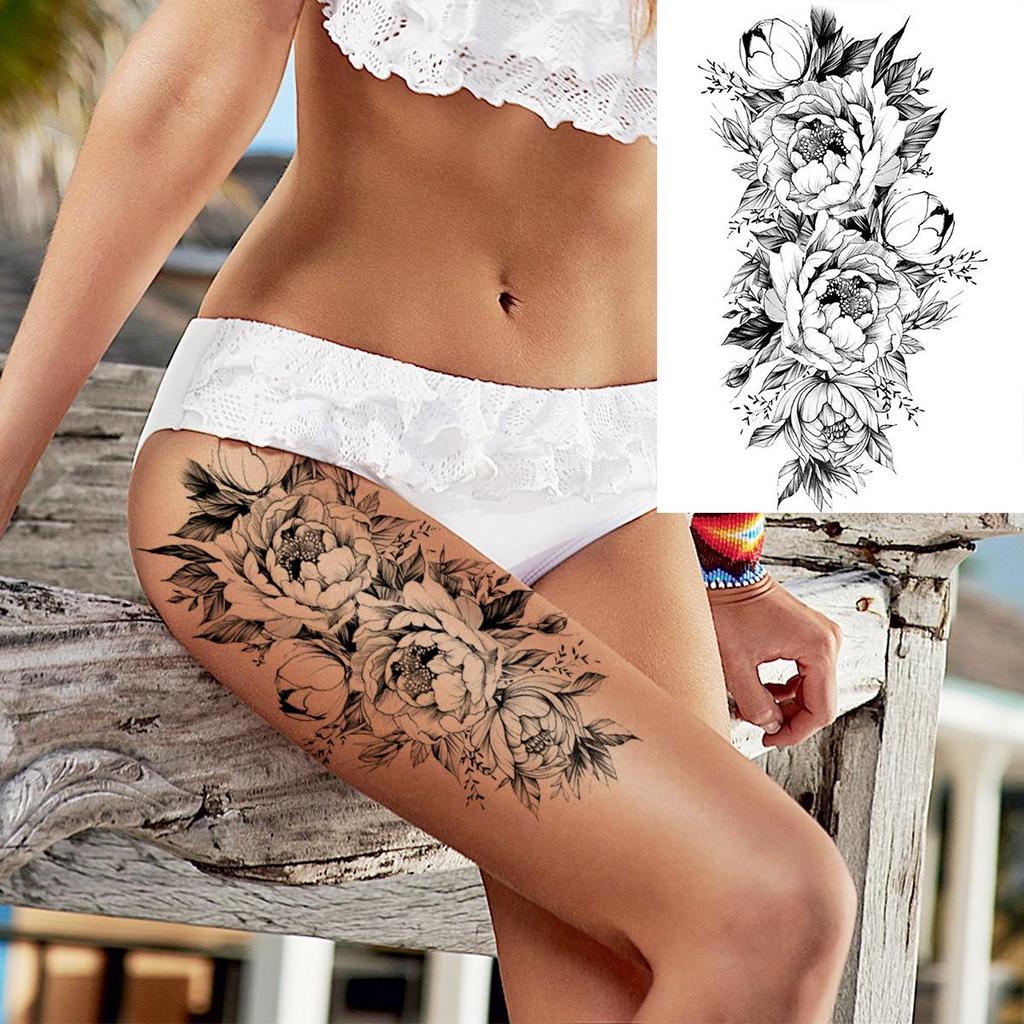 Hochwertige temporäre Rosen-Tattoos für Arm und Wade – Europäischer & Amerikanischer Stil