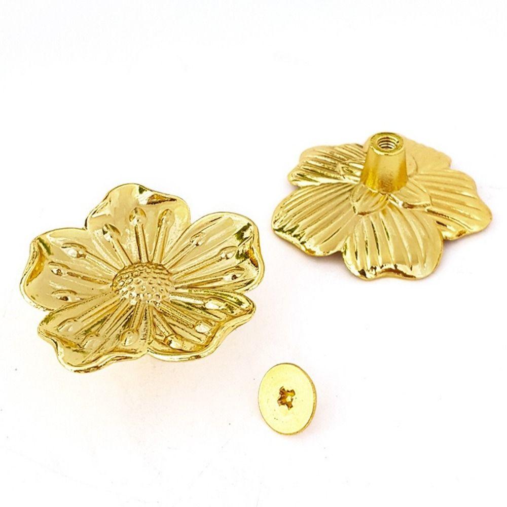 Cherry Blossom Shape Floral Cabinet Knob Brass Cupboard Decorative Knob  Wardrobe