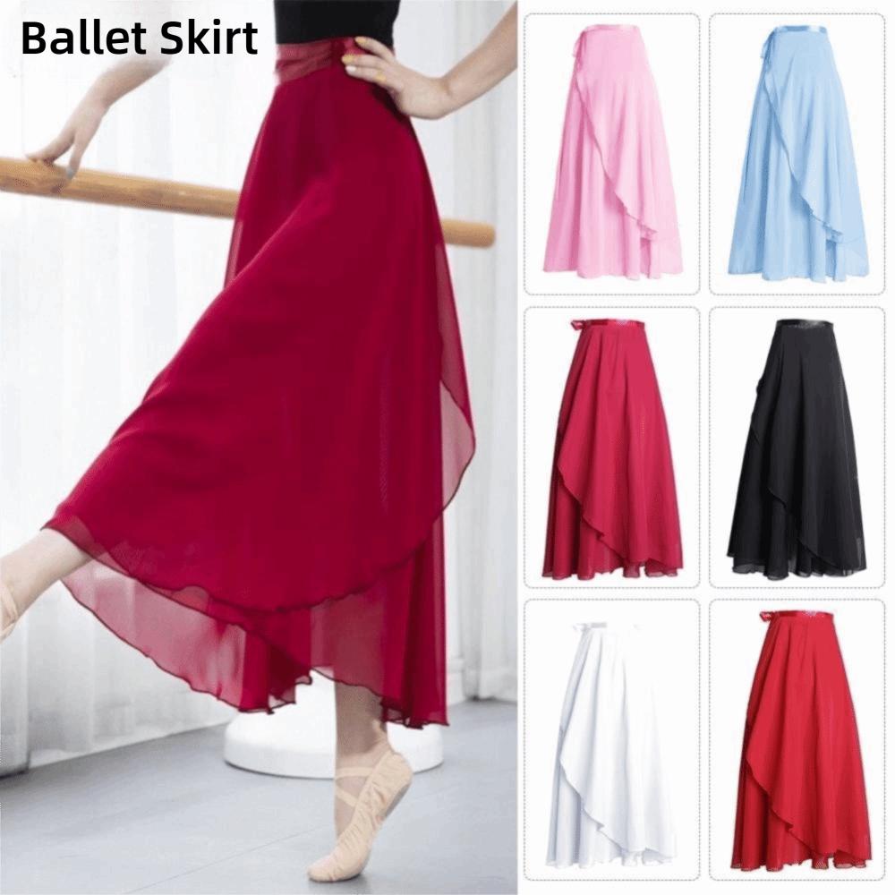 Wrap Scarf Long Chiffon Dance Skirt Long Dance Costumes Skirt Fairy Ballet Tutu Skirt  Gymnastics