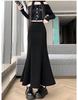 High Waist Woolen Fishtail Skirt - Autumn/Winter 2026, Slimming A-Line Long Skirt for Women.