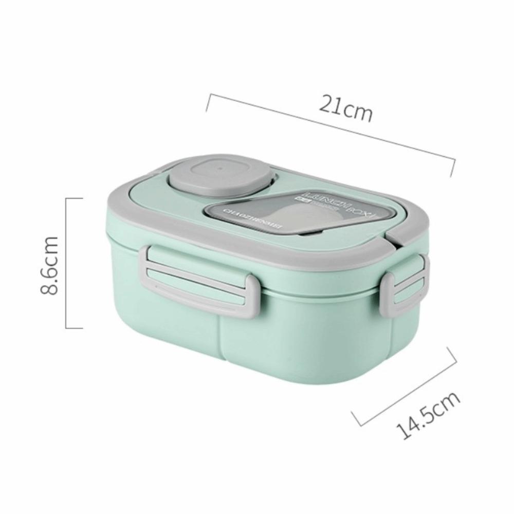 New Double-layer Insulated Lunch Box Fresh-keeping Leak-proof Lunch Container Plastic with Spoon Food Storage Box for Adults
