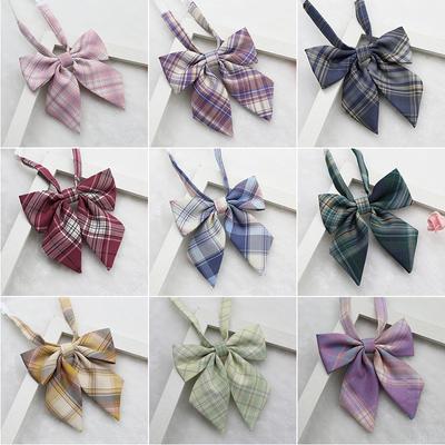 Personalized Flower Plaid Uniform Collar Flower Bow Tie Small Fresh Sailor Suit Bow EMA