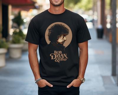 Casual Graphic Tee Unisex Bob Dylan & His Band T-Shirt On Vintage Black Comfort Color Tee