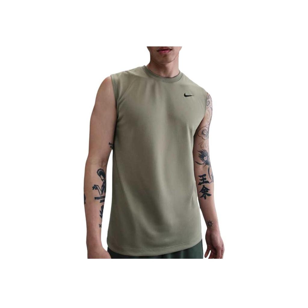 Nike Dri-Fit Legend Fashion Simple Popular Versatile Sleeveless Round Neck T-Shirt Men Tops Light-Army-Green DX0992-321