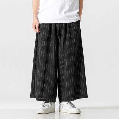 Men’S Fahions Wide Leg Pants Loose Casual Harem Pants Men Streetwear Joggers Striped Retro Pants
