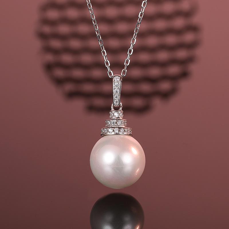 Elegant 925 Sterling Silver Pearl Necklace for Women - Exquisite Small Pearl Pendant