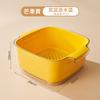 Double Layer Drain Basket Reusable Kitchen Food Washing Strainer Bowl For Fruit Vegetable Snack Storage Multi Color