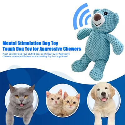 Giocattoli Squeaky per Cani in Peluche Orso Imbottito Giocattolo da Masticare per Cani Masticatori Aggressivi Orso Indistruttibile Giocattolo Interattivo per Cani di Grossa Taglia