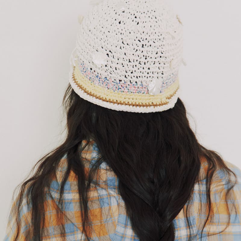 MISU A BARBE SEEBOHNEN MÜTZE WEISS