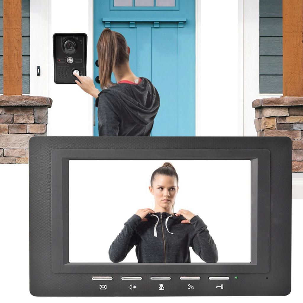 Kit Interphone Vidéo de Porte 7 pouces TFT LCD 700 lignes TV Vision Nocturne