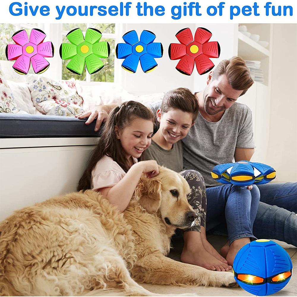 Pet Toy Flying Saucer Ball, Flying Saucer Ball Dog Toy For Dog Cat Red 3 Light