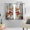 2pcs,2D Plane Printing Popular Curtain Panels Reindeer Twins Polyester Fabric (without Rod) Decorations Outdoor Ldeal for Living