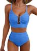 1Set Solid-color sexy gathered bikini swimsuit for women for beach wear