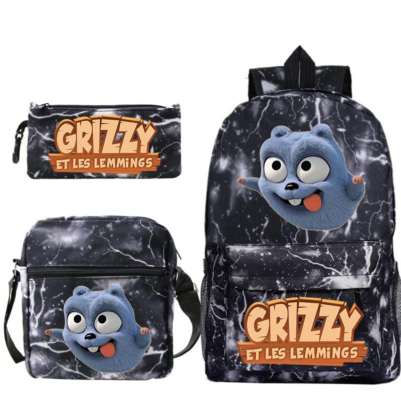 Schulrucksack mit großer Kapazität und Schultergurt; Schüler Drei-teiliges Federmäppchen-Set