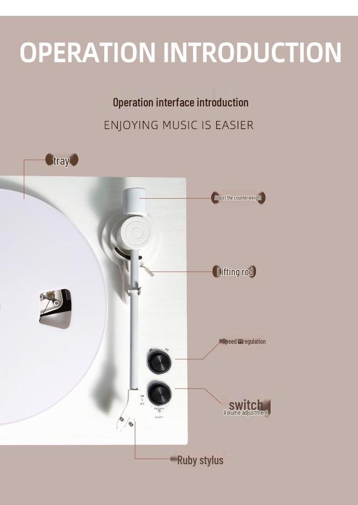 European Retro Gramophone Bluetooth Speaker for Vinyl Records