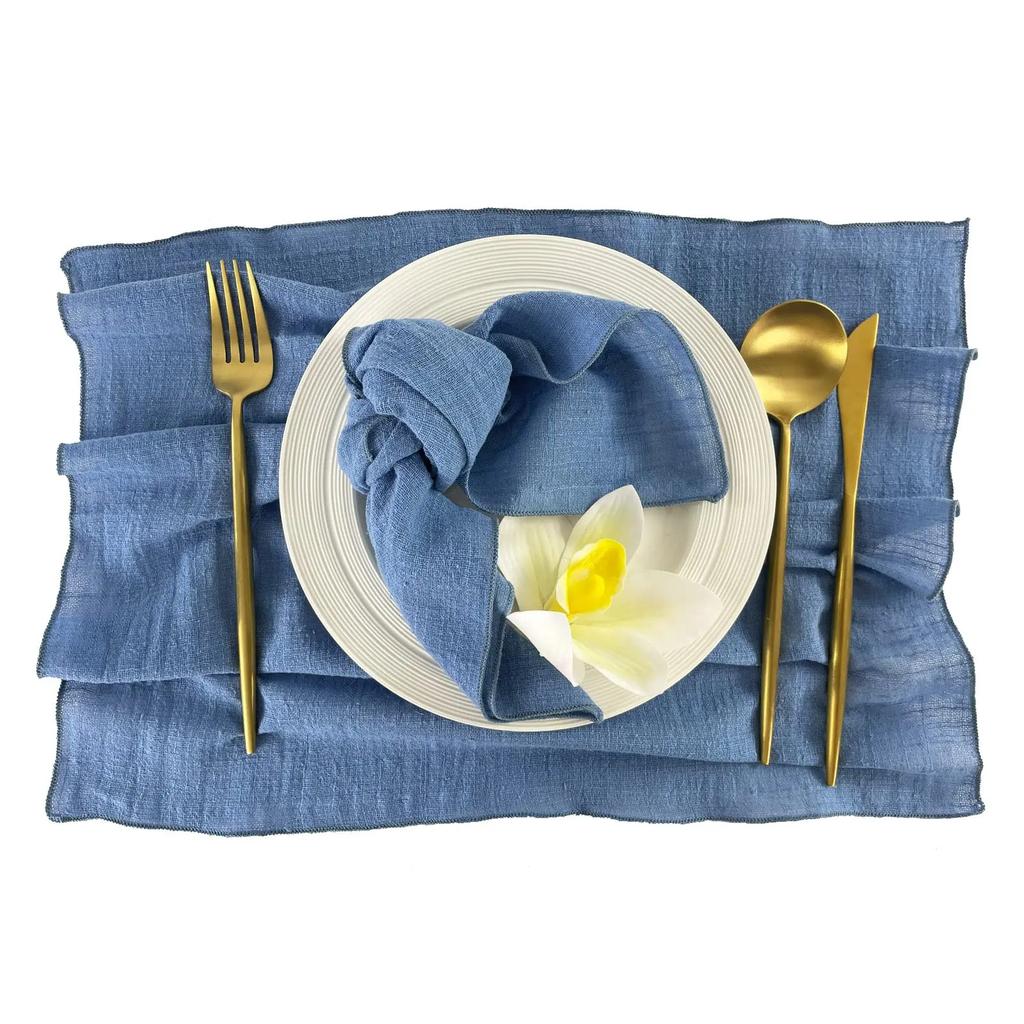 10PCS Decoration Mariage Gauze Crepe Cloth Napkins Pure Cotton Fabric Wedding Decor Everyday Use Dinner Tea Towel Table Village