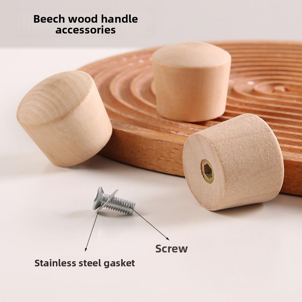 Wooden Pot Lid Handle Universal Insulated Lib Cover Knob Cap Replacement with Screw Washer Pans Lids Handgrip for Exercise Play