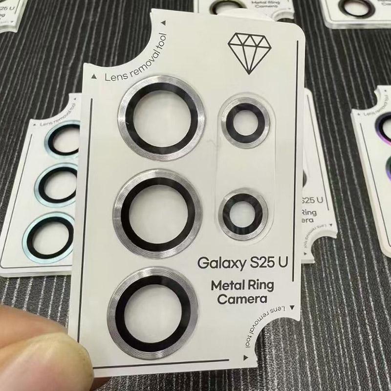 1Set Metal Camera Lens Ring Protector For Samsung Galaxy S26 S25 S24 S23 Ultra Plus Transparent Tempered Glass Rear Lens Cover