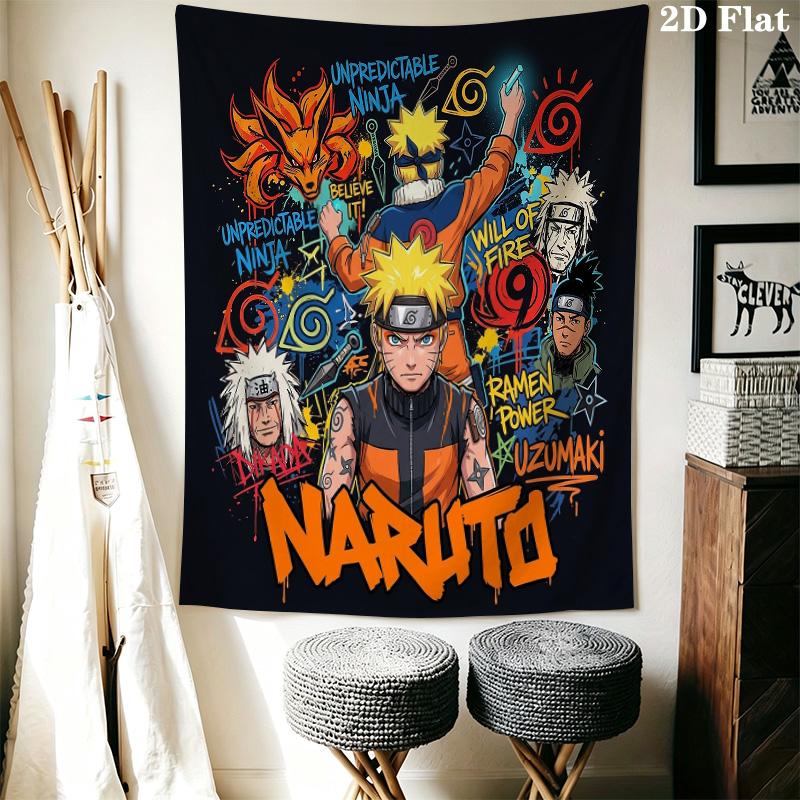Naruto Poster Wall Tapestry Aesthetic Wall Hanging Printed Fabric Blanket Decorative Tapestries For Bedroom Living Room Home Decor