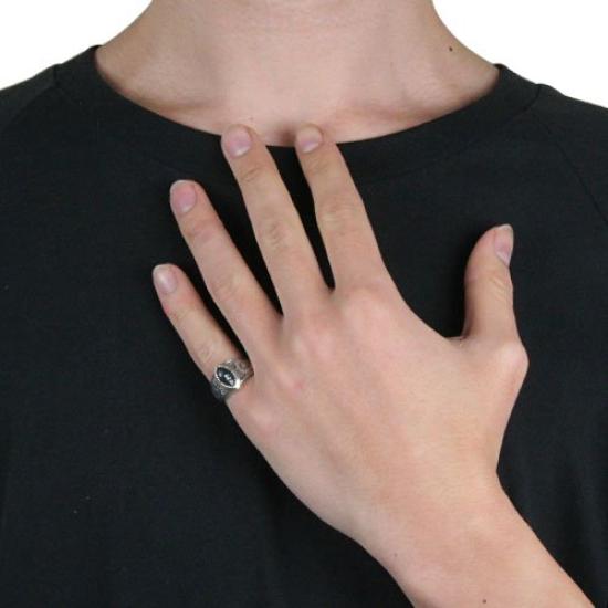 Pierścionek Czarnego Kota z Mistycznym Kwarcem 925 r0384 Rozmiar 7 [Cenote] [Srebrna Biżuteria]