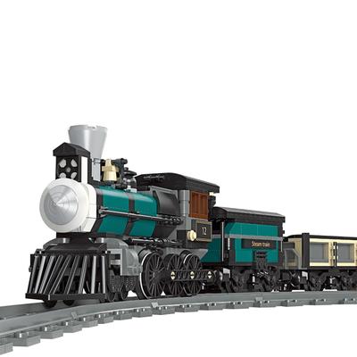 Oichy Steam Locomotive Building Blocks Set, Toy Vehicle, Car Kit, Plastic Model Compatible, DIY Crafts, Assembly, Time Killer, STEM Educational Toy Fo