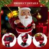 Solar Santa Claus Figurine Sculpture Fireplace Decorative Office Xmas Decor with LED Outside Winter