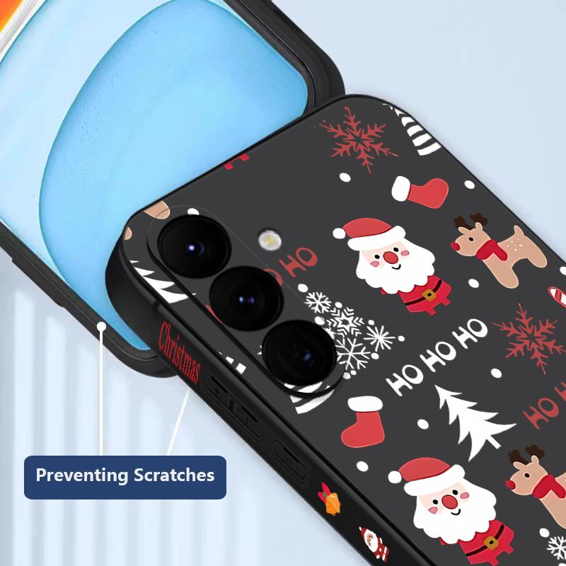 Christmas Deer Pattern Phone Case For Samsung Galaxy S24 S25 Ultra S23 S22 Ultra S21 S20 FE A14 A34 A15 A35 A52 A53 A54 A55 5G A16A36A56 Lanyard Cover