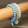 Turquoise Beaded Bracelet with Heart Charm – Silver Accent Dainty Jewelry, Love Protection Gift for Women