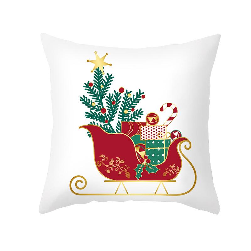 Nordic Print Cartoon Christmas Pillow Cover Colorful Santa Claus Office Pillow Cushion Cover Home