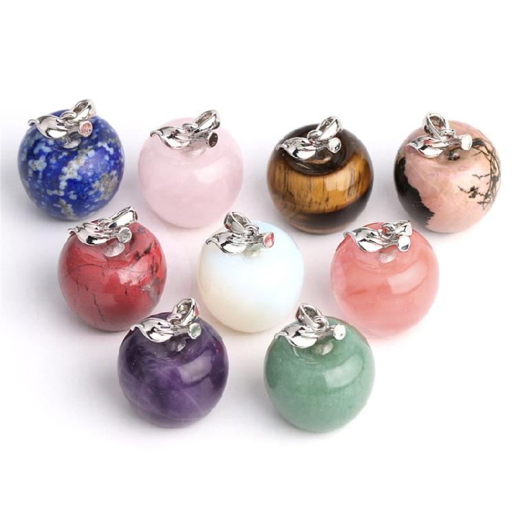Unique Natural Stone Necklace Adjustable Chain Necklace Apples Pendant Necklace Stone Texture for Stylish Women Present