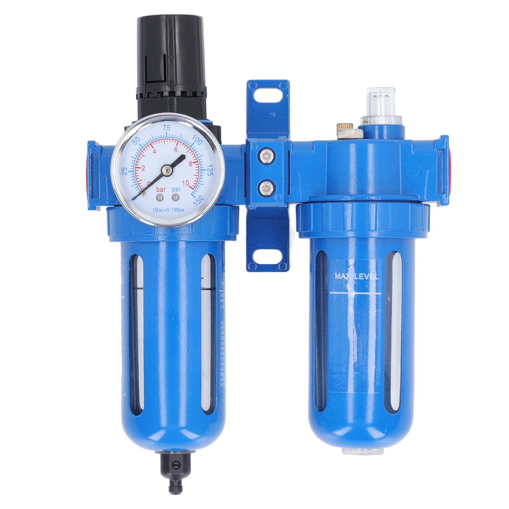 Filter Regulator and Lubricator High Hardness Zinc Alloy 2 Stage Air Compressor Water Separator Air Filter 1 4in NPT