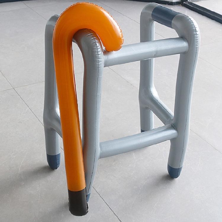 Uppblåsbar Gåhjälp och Gåpinne Set Nyhet Halloween Rekvisita Skolteater Kostymtillbehör