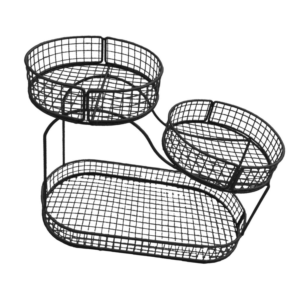 3 Tier Fruit Basket Metal Storage Stand Vegetable Holder Countertop Organizer Basket for Kitchen Dining Room