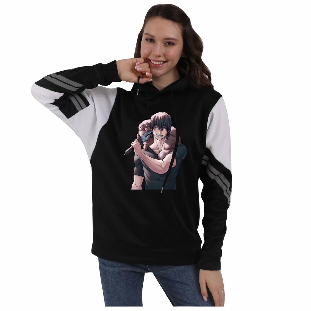 Jujutsu Kaisen Color Block Patchwork Fleece Hoodie for Men & Women