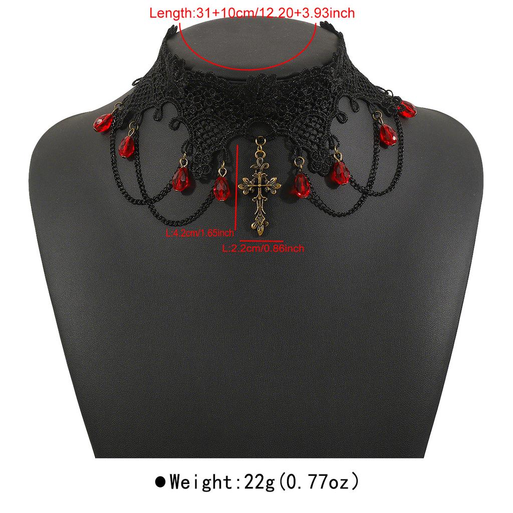 Vampire Goth Vintage Lace Necklace Choker Sweet Cool Dark Collarbone Chain
