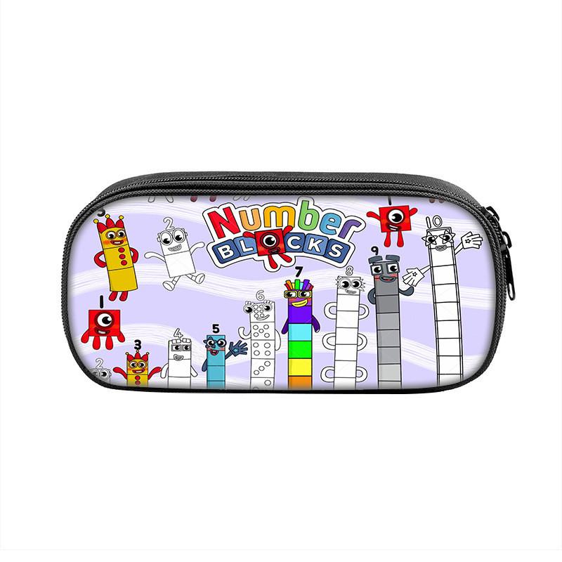 Numberblocks Character Kids And Teens Pencil Case Waterproof Nylon Bag Storage