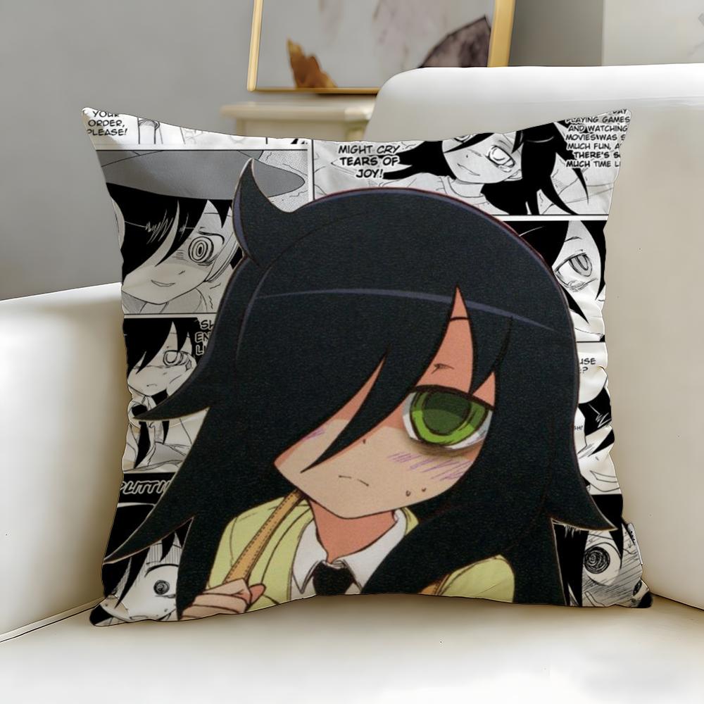 anime character Kuroki Tomoko Cushion Cover Soft EasyWash Pillow Case Versatile for Couch Bed Travel and Office