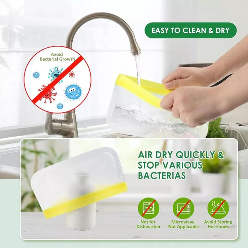 20PCS Reusable Thick Silicone Food Storage Bags Zip Lock Freezer Bag Leak Proof