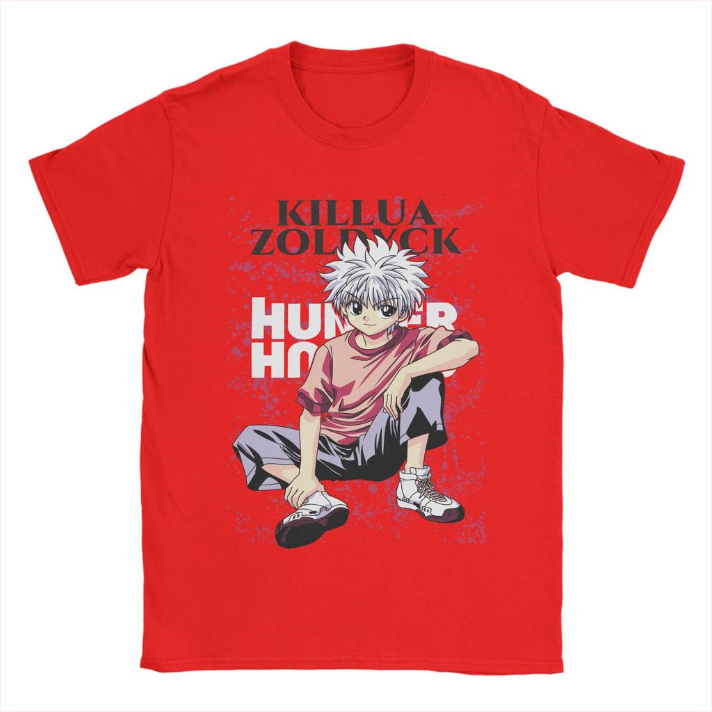 HUNTERs Killua Zoldyck Anime Tee Shirt for Men Women Printed Manga series T Shirts 100% Cotton Clothing