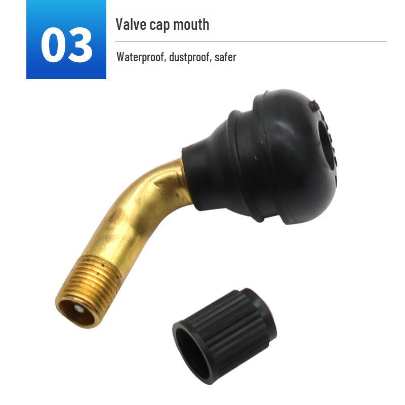 Bent Mouth PVR 50/60/70 Valve Stem for Electric Bicycle & Motorcycle Vacuum Tires