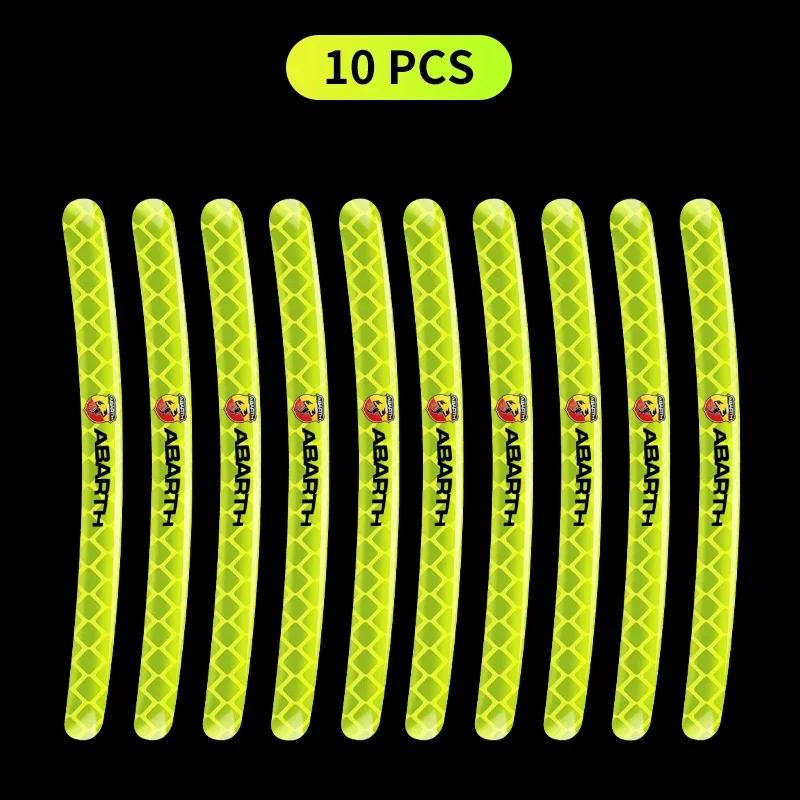 GCNDL1 5/10/15/20Pcs Car Wheel Hub Reflective Sticker For Fiat ABARTH 124 125 130 131 500 595 Esseesse 695 Punto Scorpion Accessories